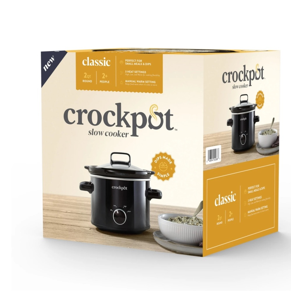 New in box Crock-Pot Black Slow Cooker 2 Qt